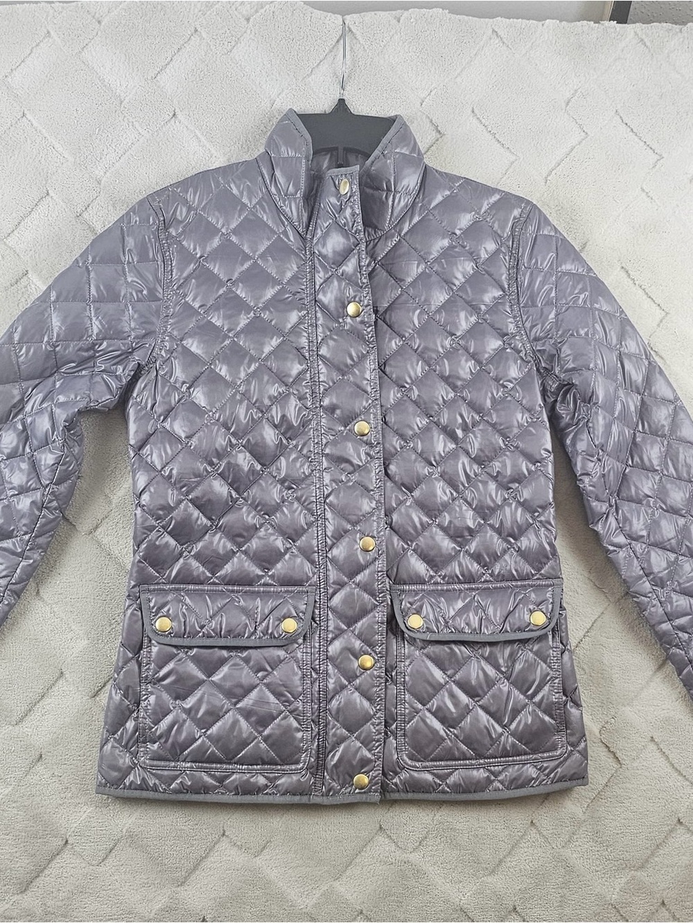 J. Crew Shiny Downtown Quilted Field Puffer Jacket Womens Extra Small